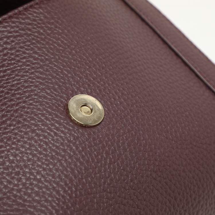 Pre Owned Aigner Burgundy Leather Cavallina Crossbody Bag