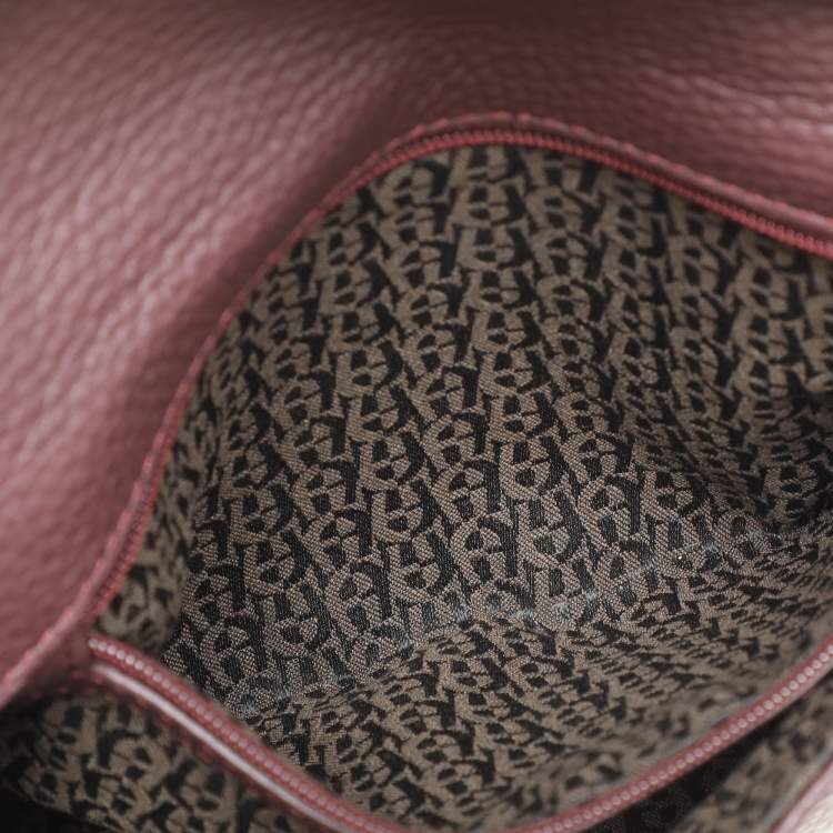 Pre Owned Aigner Burgundy Leather Cavallina Crossbody Bag
