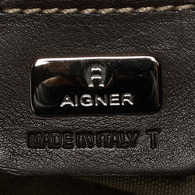 Pre Owned Aigner Dark Brown Leather Fringe Hobo