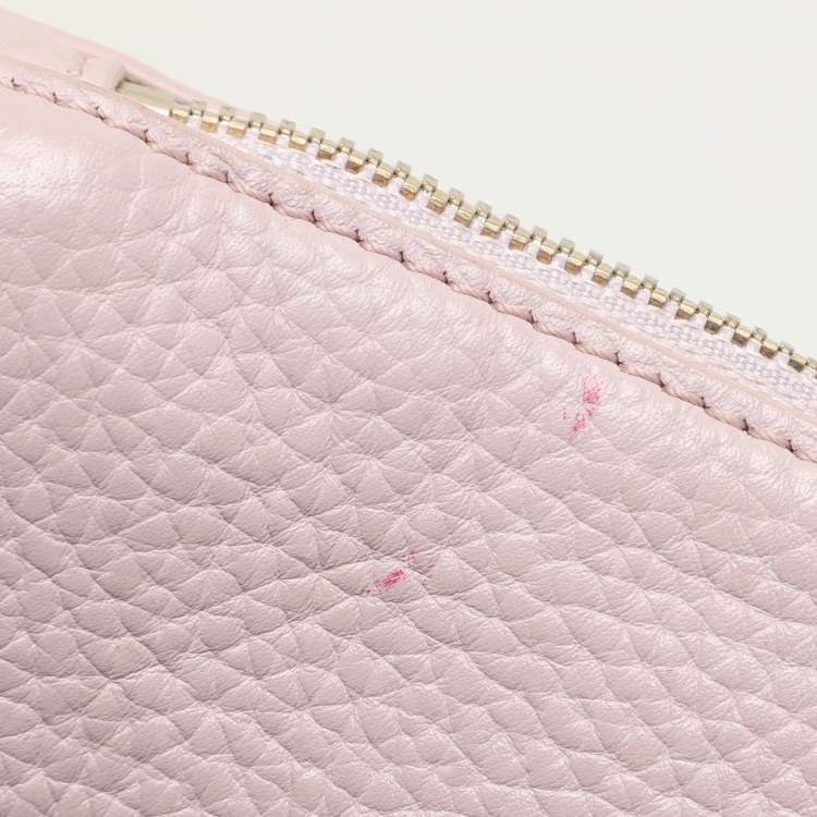 Pre Owned Aigner Lilac Leather Top Zip Shoulder Bag