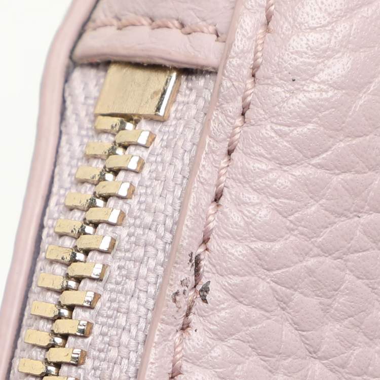 Pre Owned Aigner Lilac Leather Top Zip Shoulder Bag