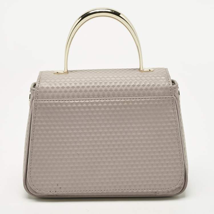 Pre Owned Aigner Old Rose Textured Leather Small Genoveva Top Handle Bag