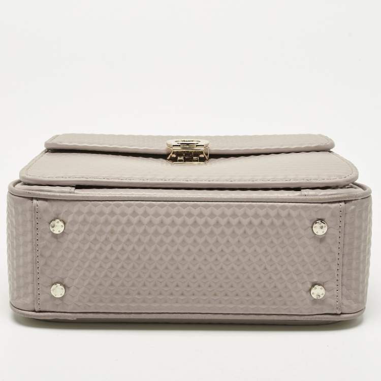 Pre Owned Aigner Old Rose Textured Leather Small Genoveva Top Handle Bag