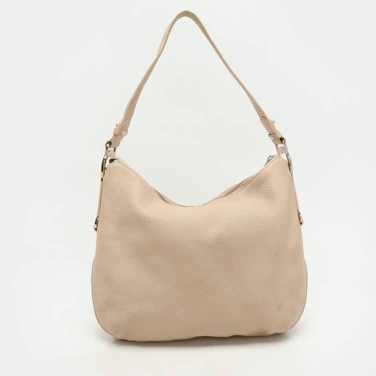 Pre Owned Aigner Beige Leather Hobo 