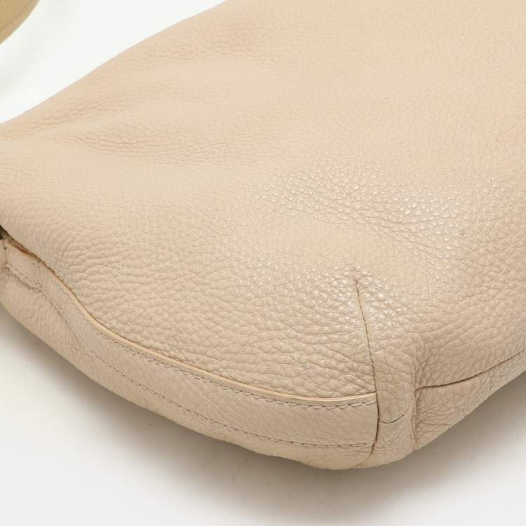 Pre Owned Aigner Beige Leather Hobo 