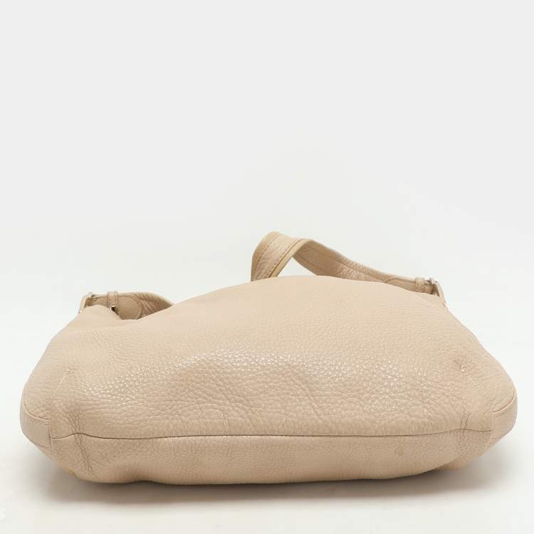 Pre Owned Aigner Beige Leather Hobo 