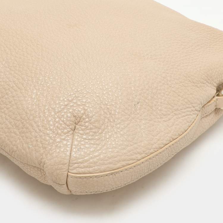Pre Owned Aigner Beige Leather Hobo 