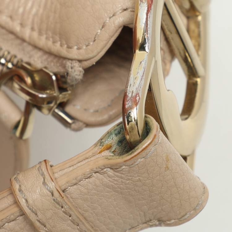 Pre Owned Aigner Beige Leather Hobo 
