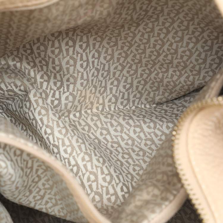 Pre Owned Aigner Beige Leather Hobo 
