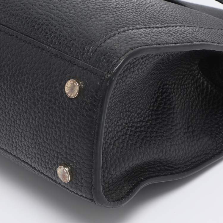 Pre Owned Aigner Black Leather Cavallina Tote