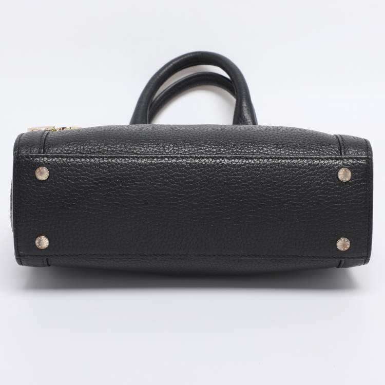 Pre Owned Aigner Black Leather Cavallina Tote