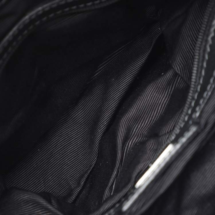 Pre Owned Aigner Grey/Black Coated Canvas and Leather Hobo