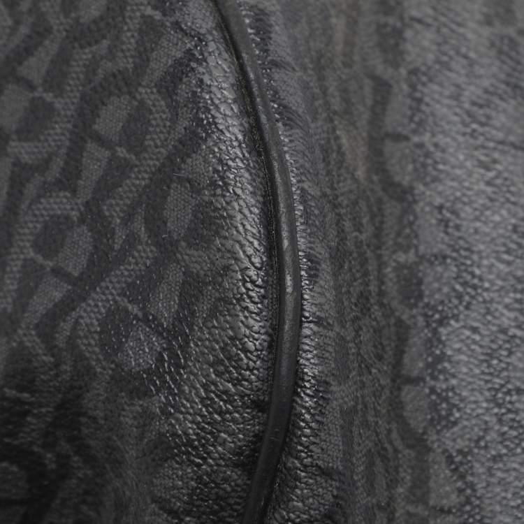 Pre Owned Aigner Grey/Black Coated Canvas and Leather Hobo