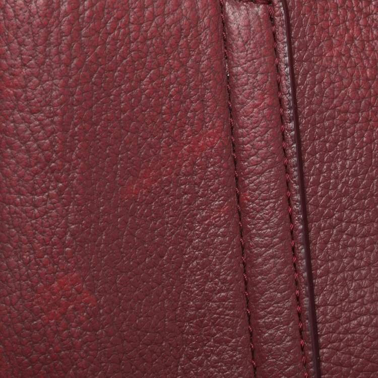 Pre Owned Aigner Burgundy Leather Flap Isabella Top Handle Bag