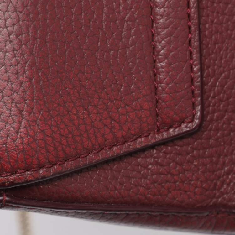 Pre Owned Aigner Burgundy Leather Flap Isabella Top Handle Bag