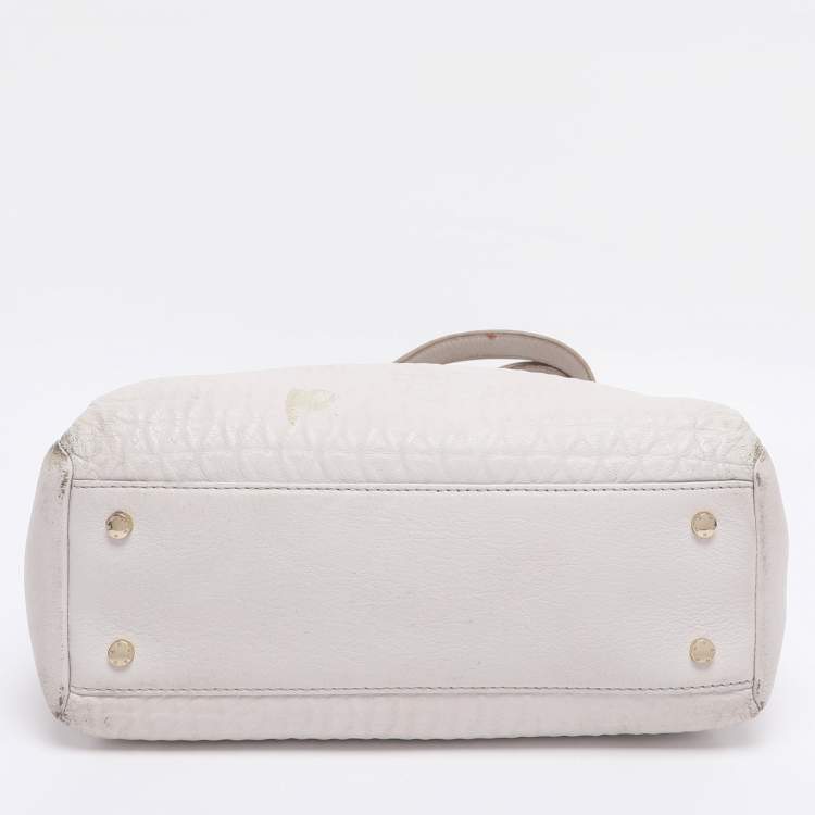 Pre Owned Aigner Off-White Leather Olivia Tote