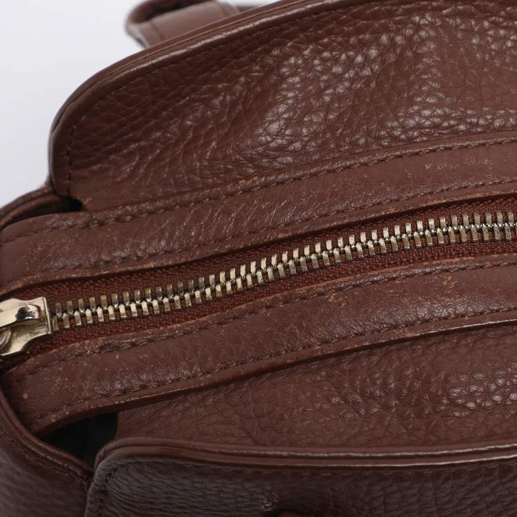 Pre Owned Aigner Brown Leather Satchel