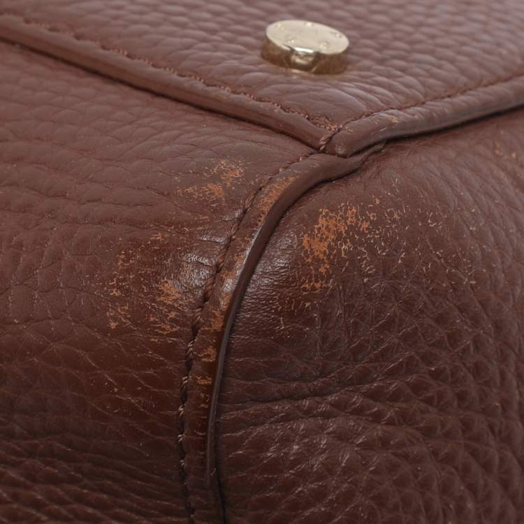Pre Owned Aigner Brown Leather Satchel