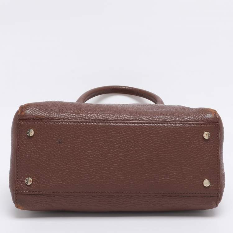 Pre Owned Aigner Brown Leather Satchel