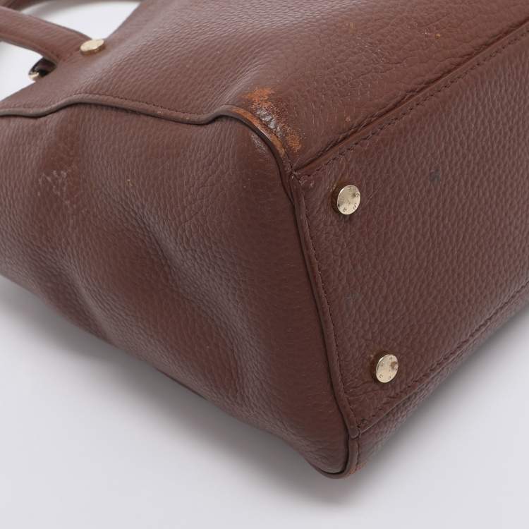 Pre Owned Aigner Brown Leather Satchel