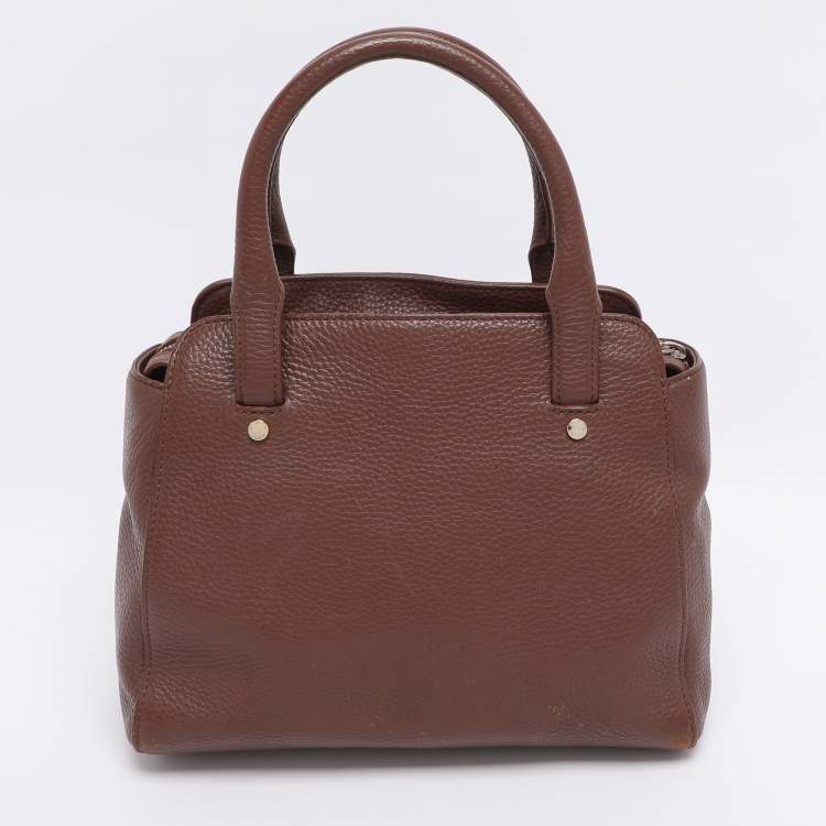 Pre Owned Aigner Brown Leather Satchel