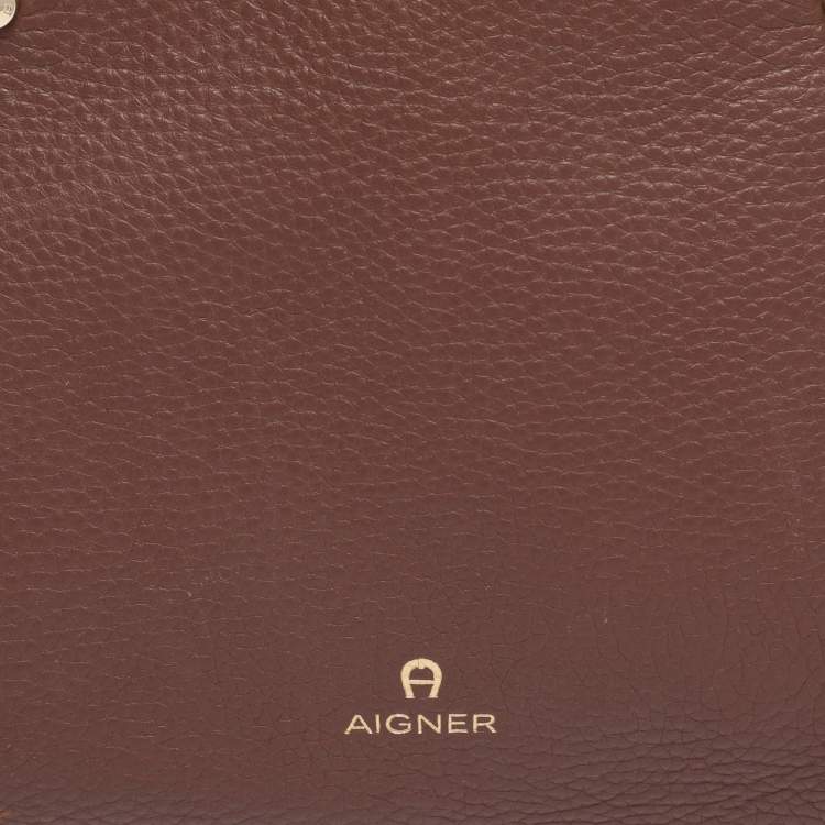 Pre Owned Aigner Brown Leather Satchel