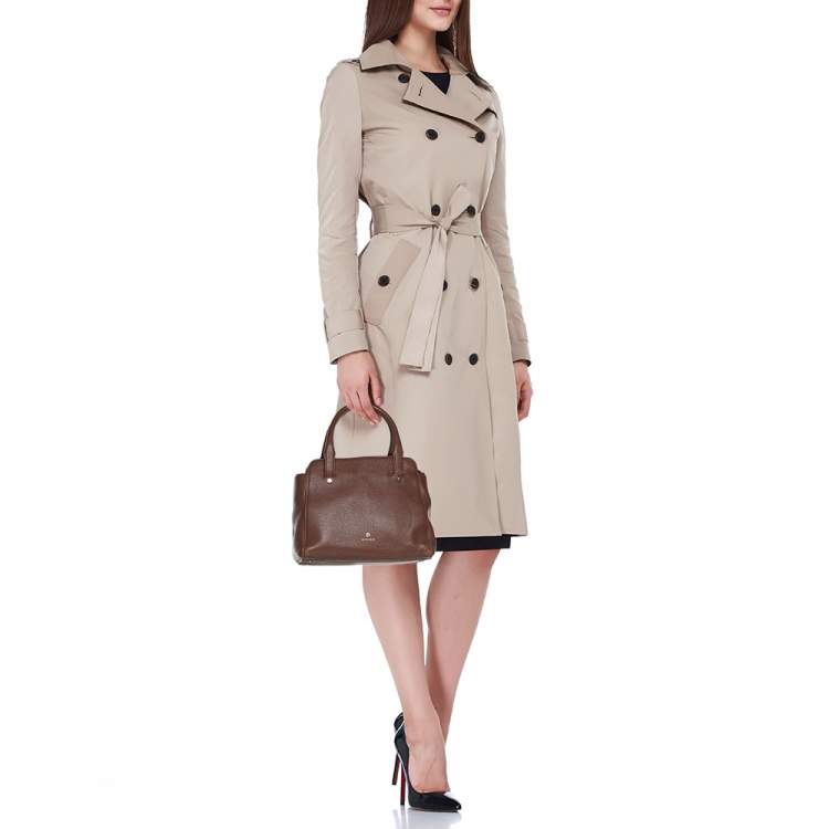 Pre Owned Aigner Brown Leather Satchel