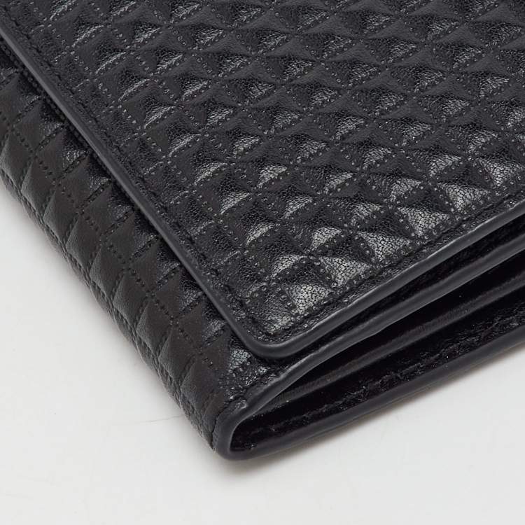Pre Owned Aigner Black Leather Flap Continental Wallet
