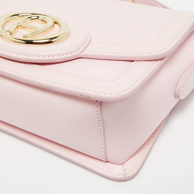 Pre Owned Aigner Light Pink Leather Luisa Shoulder Bag