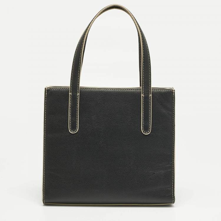 Pre Owned Aigner Black Leather Philippa Shopper Tote