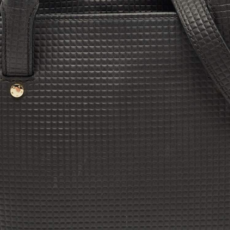 Pre Owned Aigner Black Textured Leather Cybill Tote