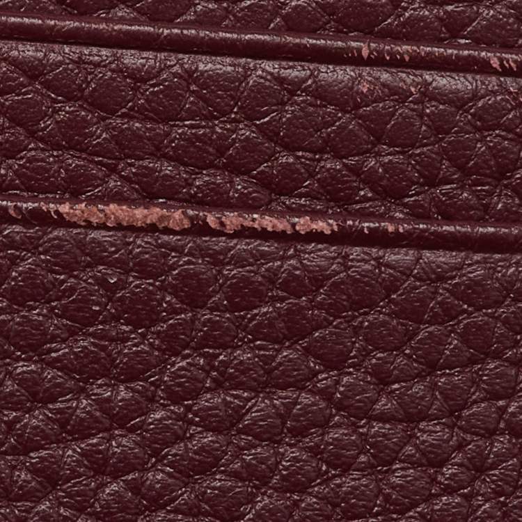 Pre Owned Aigner Burgundy Leather Diadora Compact Wallet