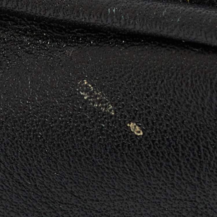 Pre Owned Aigner Black Logo Embroidered Leather Diadora Backpack