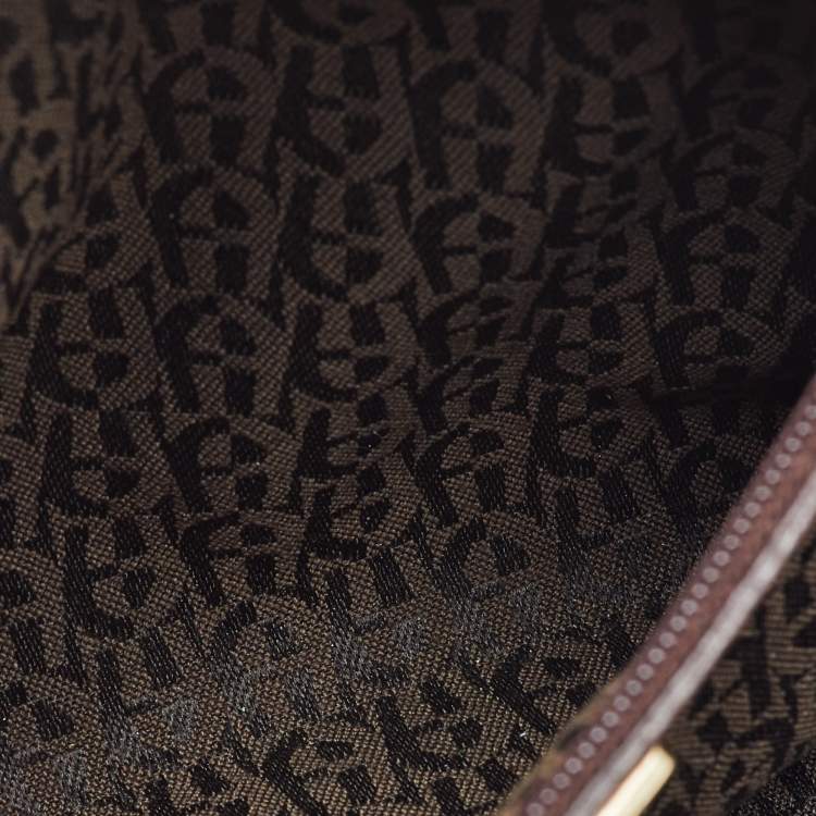 Pre Owned Aigner Burgundy Leather Bombe A Camera Crossbody Bag