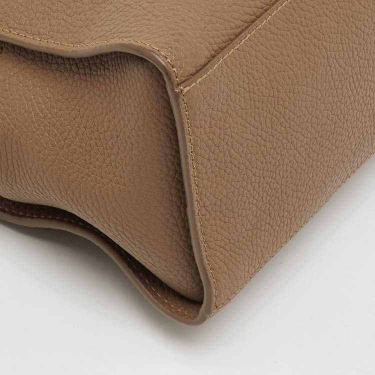 Pre Owned Aigner Brown Leather Zip Satchel