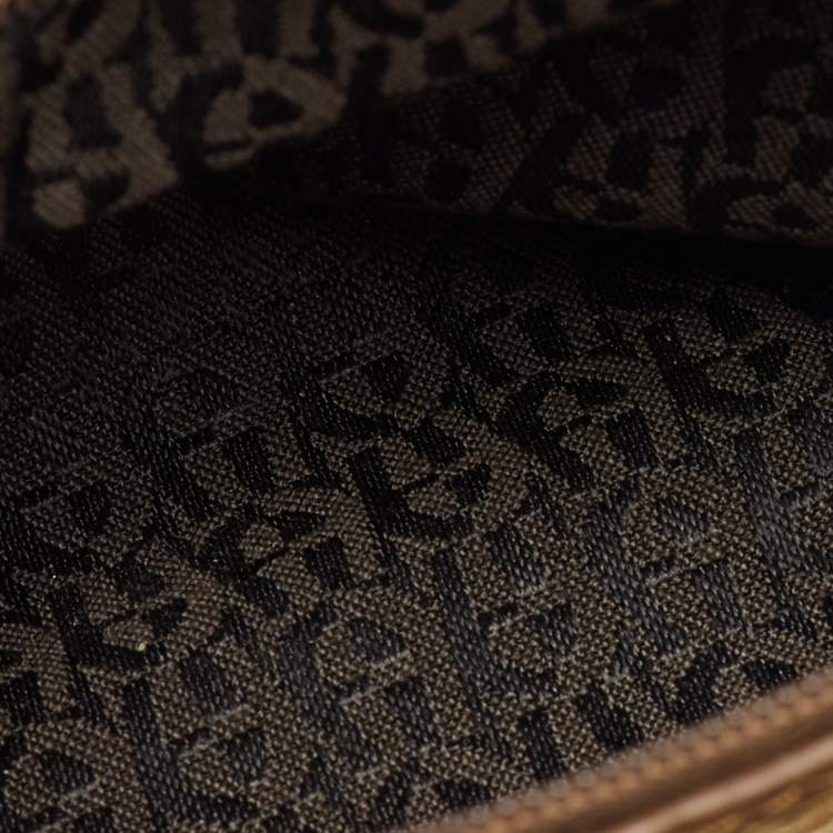 Pre Owned Aigner Brown Leather Zip Satchel