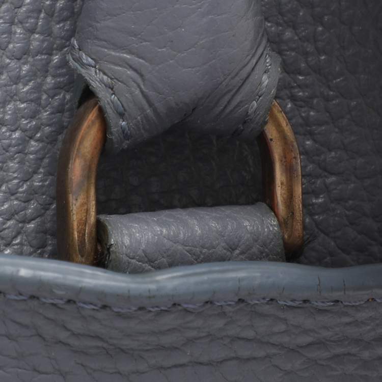 Pre Owned Aigner Dusty Blue Leather Satchel