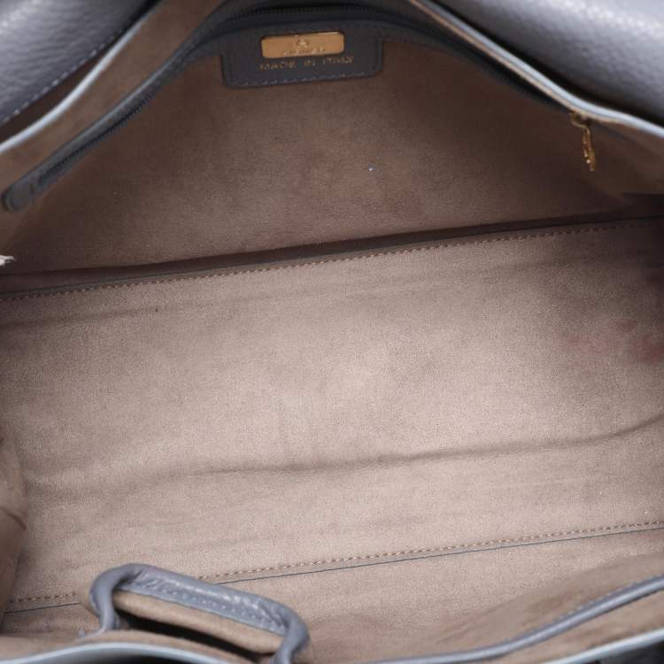 Pre Owned Aigner Dusty Blue Leather Satchel