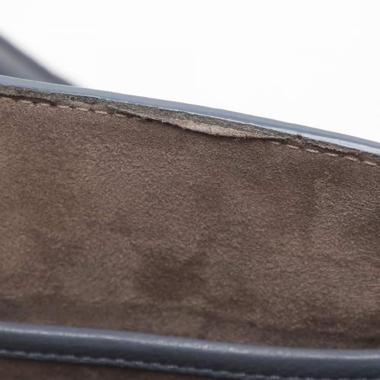 Pre Owned Aigner Dusty Blue Leather Satchel