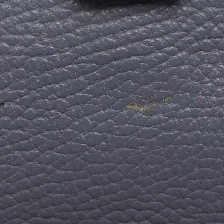 Pre Owned Aigner Dusty Blue Leather Satchel