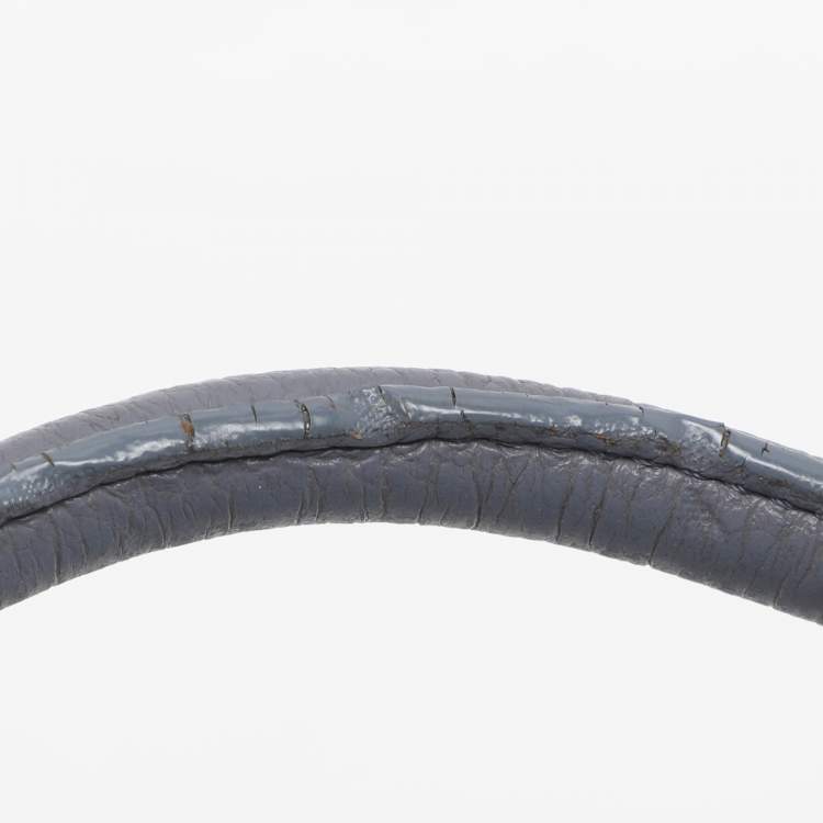 Pre Owned Aigner Dusty Blue Leather Satchel