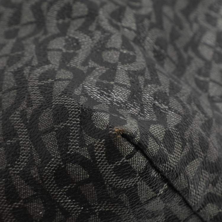 Pre Owned Aigner Black/Grey Signature Coated Canvas Shopper Tote