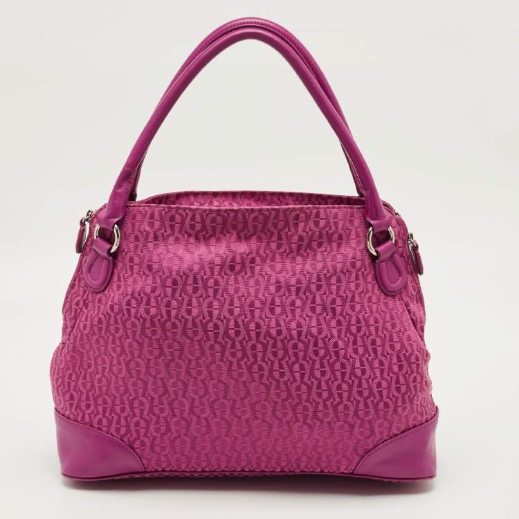 Pre Owned حقيبة يد توتس أيغنر فوشيا نايلون بسحاب علوي