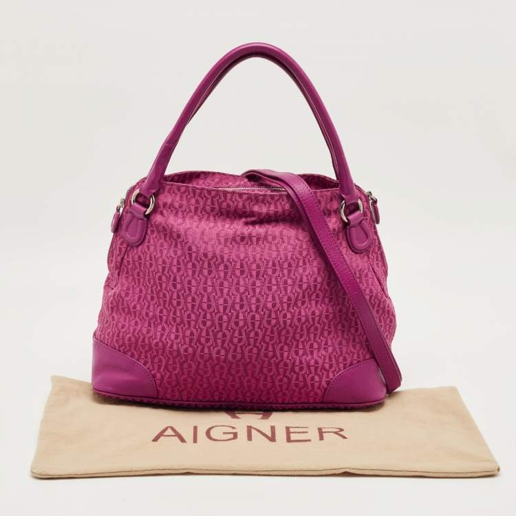 Pre Owned حقيبة يد توتس أيغنر فوشيا نايلون بسحاب علوي