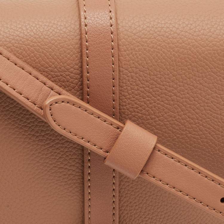 Pre Owned Aigner Adria Rosy Brown Leather Crossbody Bag