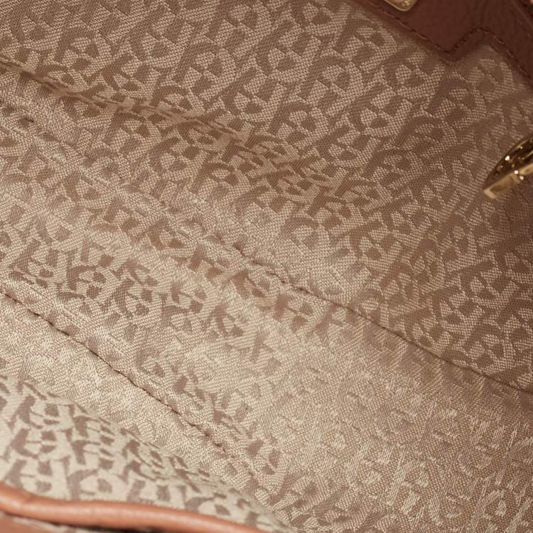 Pre Owned Aigner Adria Rosy Brown Leather Crossbody Bag