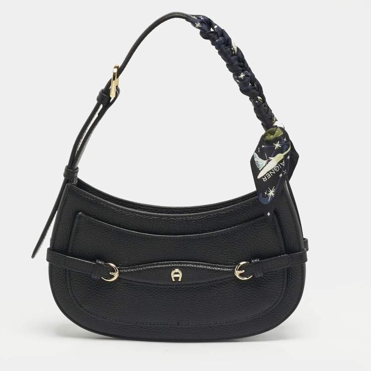مملوكة مسبقًا Aigner Cavallo Mini Black Leather Shoulder Bag