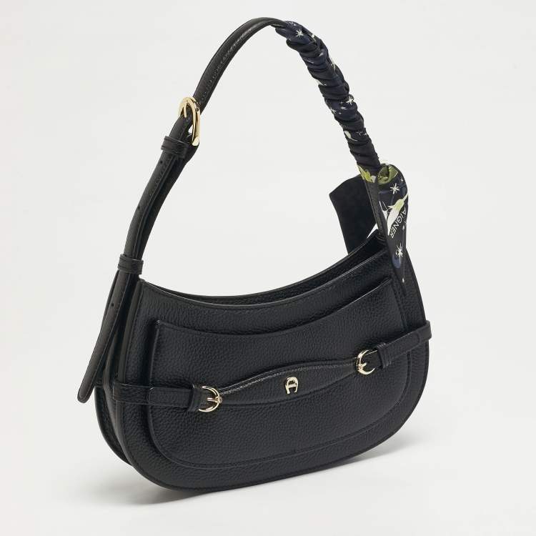 مملوكة مسبقًا Aigner Cavallo Mini Black Leather Shoulder Bag