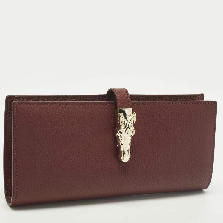 مملوكة مسبقًا Aigner Cybill Banknote and Card Case Cavallo Burgundy Leather Wallet