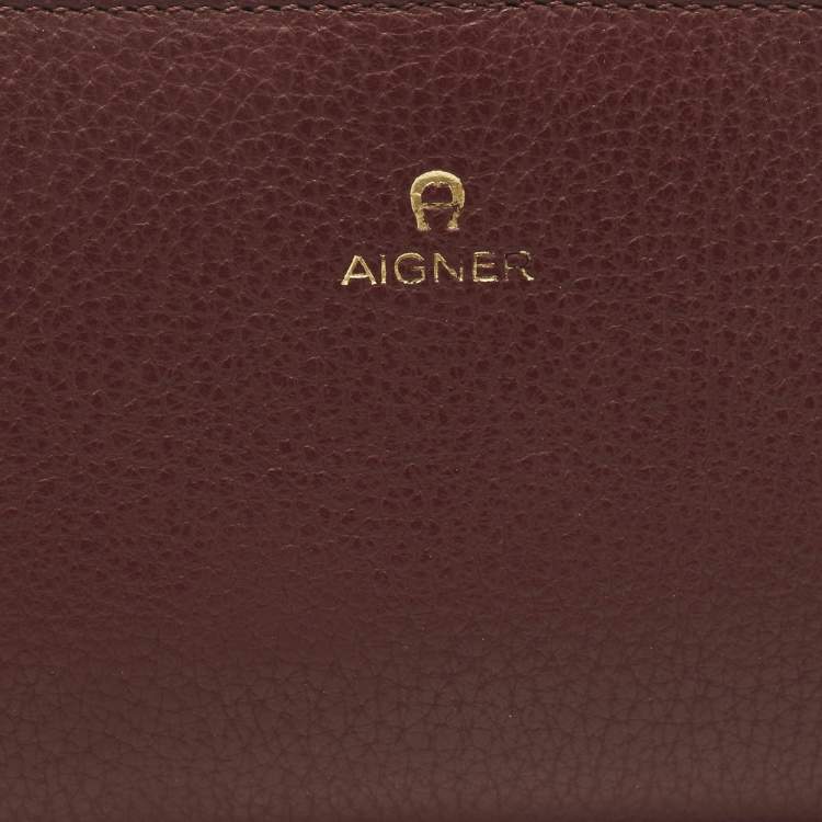 مملوكة مسبقًا Aigner Cybill Banknote and Card Case Cavallo Burgundy Leather Wallet